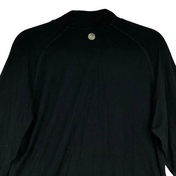 Free Fly Mens Size M Sweater Lightweight Bamboo 1/4 Zip Thumb Holes Black - Picture 9 of 16